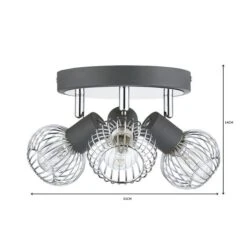 Dunelm Mattia 3 Light Wire Cage Matt Grey Spotlight 13 Dunelm Mattia 3 Light Wire Cage Matt Grey Spotlight -Dunelm Shop 1000139084 alt06