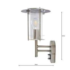 Dunelm Derek PIR Sensor Glass Steel Outdoor Wall Light -Dunelm Shop 1000158750 alt04
