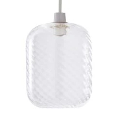Dunelm Elodie Ribbed Glass Easy Fit Pendant Clear Lustre -Dunelm Shop 1000180648 alt05