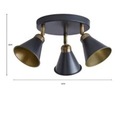 Dunelm Logan 3 Light Grey Spotlight Semi-Flush Fitting -Dunelm Shop 1000183041 alt07