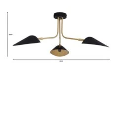 Dunelm Savona 3 Light Ceiling Fitting Black -Dunelm Shop 1000183099 alt07