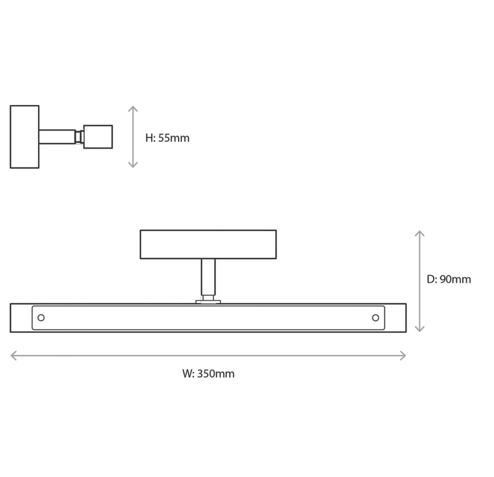 Quay Design Dixon LED Integrated Mirror / Picture Light Chrome 5.5W 330lm 10 Quay Design Dixon LED Integrated Mirror / Picture Light Chrome 5.5W 330lm - Image 8
