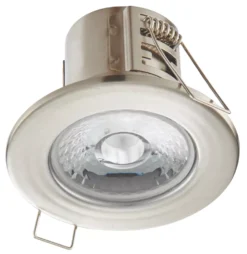 LAP Cosmoseco Fixed Fire Rated LED Downlight Satin Nickel 5.8W 450lm 10 Pack -Dunelm Shop 113PP A4