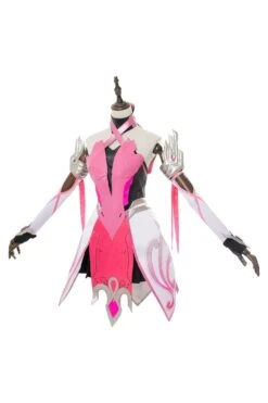 Overwatch Mercy Angela Ziegler Outfit Pink Mercy Skin Cosplay Costume Halloween Carnival -Dunelm Shop 12001544 2
