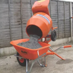 Belle Group Warrior Pneumatic Wheels HDPE Wheelbarrow Silver/Orange 100Ltr -Dunelm Shop 13181 A2