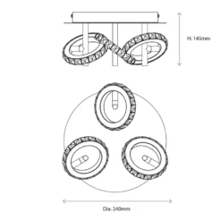 Quay Design Rico LED 3-Light Spotlight Chrome 15W 865lm -Dunelm Shop 245VG A7