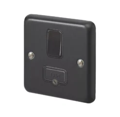 MK Contoura 13A Switched Fused Spur Black With Colour-Matched Inserts