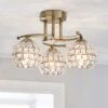 Dunelm Bergen 3 Light Crystal Antique Brass Ceiling Fitting -Dunelm Shop 30579888