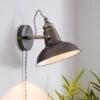 Dunelm Lucas Industrial Easy Fit Plug In Wall Light Pewter -Dunelm Shop 30674233