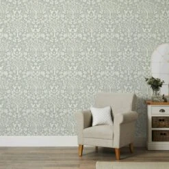 Dunelm Woodland Sage Wallpaper