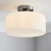 Dunelm Amelie Opal Satin Nickel Glass Flush Ceiling Fitting 1 Dunelm Amelie Opal Satin Nickel Glass Flush Ceiling Fitting -Dunelm Shop 30768664