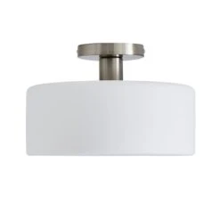 Dunelm Amelie Opal Satin Nickel Glass Flush Ceiling Fitting -Dunelm Shop 30768664 alt05