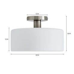 Dunelm Amelie Opal Satin Nickel Glass Flush Ceiling Fitting -Dunelm Shop 30768664 alt07