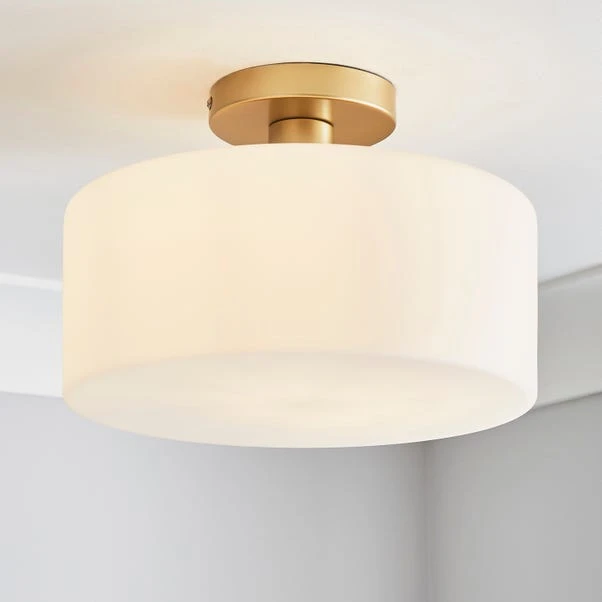 Dunelm Amelie Opal Gold Glass Flush Ceiling Fitting 3 Dunelm Amelie Opal Gold Glass Flush Ceiling Fitting