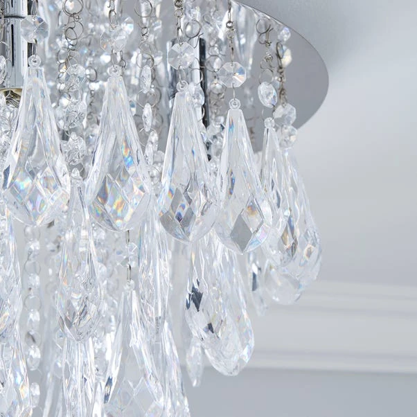 Dunelm Valencia 5 Light Jewel Chrome Flush Ceiling Fitting 5 Dunelm Valencia 5 Light Jewel Chrome Flush Ceiling Fitting - Image 3
