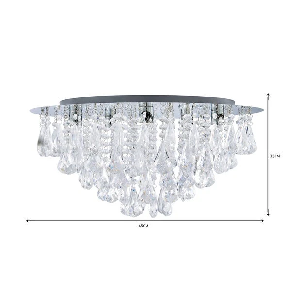 Dunelm Valencia 5 Light Jewel Chrome Flush Ceiling Fitting 8 Dunelm Valencia 5 Light Jewel Chrome Flush Ceiling Fitting - Image 6