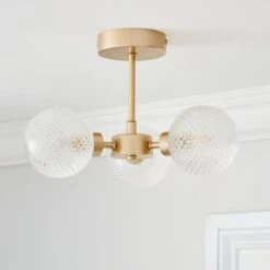 Dunelm Elodie 3 Light Semi Flush Ceiling Fitting -Dunelm Shop 30798647 alt01