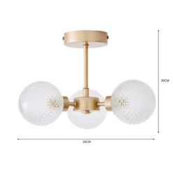 Dunelm Elodie 3 Light Semi Flush Ceiling Fitting -Dunelm Shop 30798647 alt05