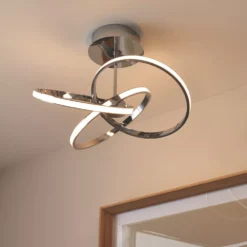 Quay Design Remi LED Semi-Flush Light Chrome 28W 1870lm -Dunelm Shop 371VG A5