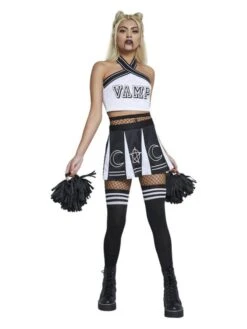 Smiffys Fever Vamp Cheerleader, Black & White