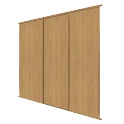 Spacepro Classic 3-Door Sliding Wardrobe Door Kit Oak Frame Oak Panel 1760 X 2260mm
