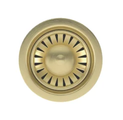 ETAL Sink Strainer Waste With Overflow & Cover Plate Brushed Brass 90mm