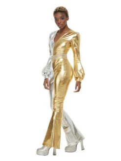Smiffys 70s Super Chic Costume, Gold & Silver