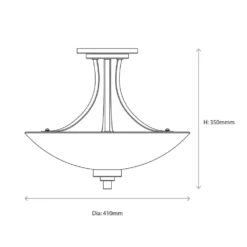 Quay Design Brooke Ceiling Flush Light Antique Brass -Dunelm Shop 704VG A7