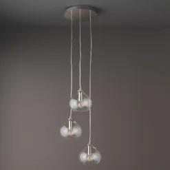 Quay Design Willow 3-Light Cluster Pendant Bright Nickel -Dunelm Shop 857VG A4