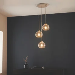 Quay Design Willow 3-Light Cluster Pendant Bright Nickel -Dunelm Shop 857VG A5