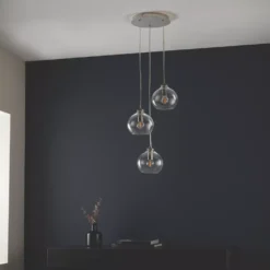 Quay Design Willow 3-Light Cluster Pendant Bright Nickel -Dunelm Shop 857VG A6