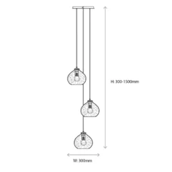 Quay Design Willow 3-Light Cluster Pendant Bright Nickel -Dunelm Shop 857VG A7