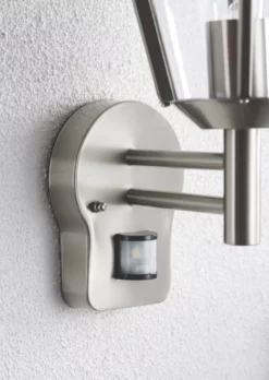 Essentials Antler Outdoor Wall Light With PIR Sensor Brushed Stainless Steel -Dunelm Shop 9466F A2