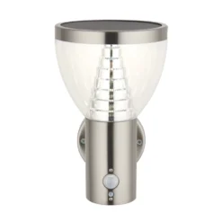 LAP Galaxy Outdoor LED Solar-Powered Wall Light With PIR & Photocell Sensor Brushed Stainless Steel 400lm -Dunelm Shop 950PG A3