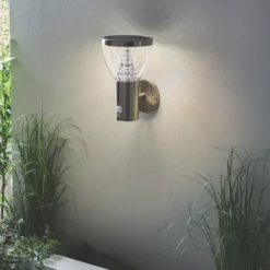 LAP Galaxy Outdoor LED Solar-Powered Wall Light With PIR & Photocell Sensor Brushed Stainless Steel 400lm -Dunelm Shop 950PG A4
