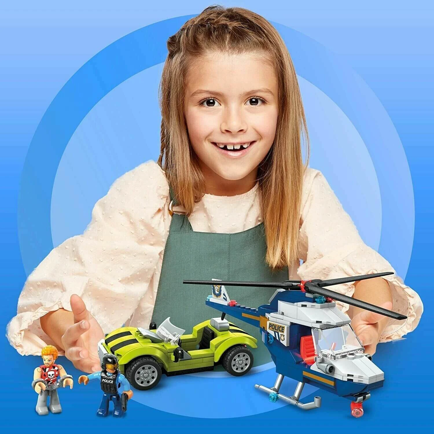 Mega Construx Police Chase Building Set Helicopter Car Age 5+ 5 Mega Construx Police Chase Building Set Helicopter Car Age 5+ - Image 3