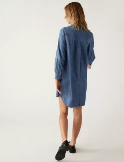Denim Knee Length Shirt Dress -Dunelm Shop SD 01 T42 4683 HP X EC 4