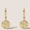 14ct Gold Plated Hammered Drop Earrings -Dunelm Shop SD 01 T66 9147E S0 X EC 90