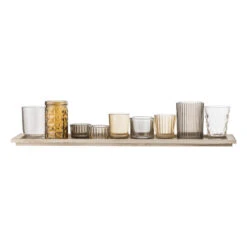 Sanga Candle Holder - / 9 Candle Holders & Wooden Tray - L 56 Cm - Bloomingville