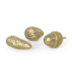 Winterland Forest Treats Decoration - / Set Of 3 Brass Ornaments - Ferm Living