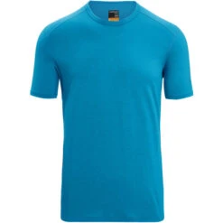 Icebreaker 200 Oasis SS Crew Top Men Geo Blue
