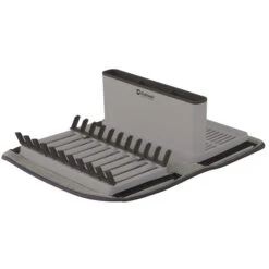 Outwell Dunton Foldable Dish Rack With Sponge Drain Grey