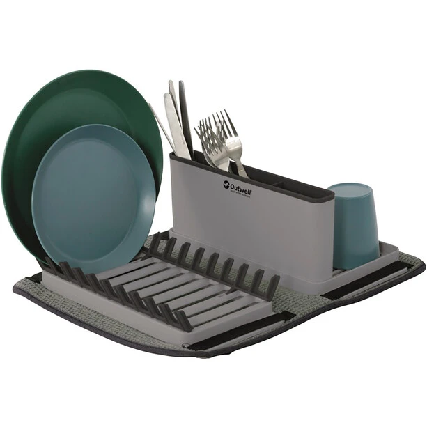 Outwell Dunton Foldable Dish Rack With Sponge Drain Grey 5 Outwell Dunton Foldable Dish Rack With Sponge Drain Grey - Image 3