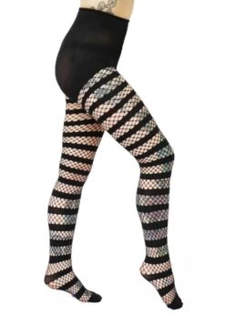 Pamela Mann Fishnet Opaque Stripe Tights