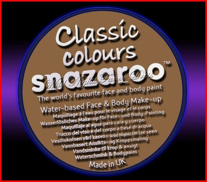 SNAZAROO 50 FACE PAINT 18ML POT BEIGE BROWN 3 SNAZAROO 50 FACE PAINT 18ML POT BEIGE BROWN