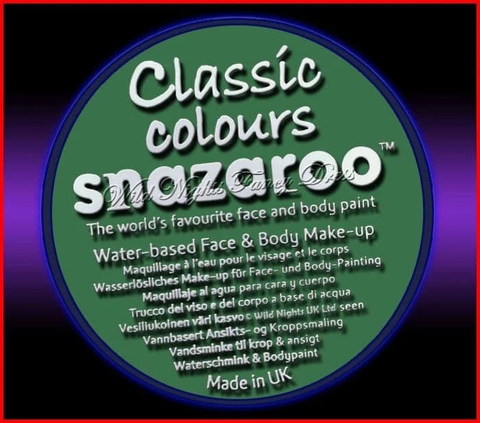 SNAZAROO 50 FACE PAINT 18ML POT GRASS GREEN 3 SNAZAROO 50 FACE PAINT 18ML POT GRASS GREEN
